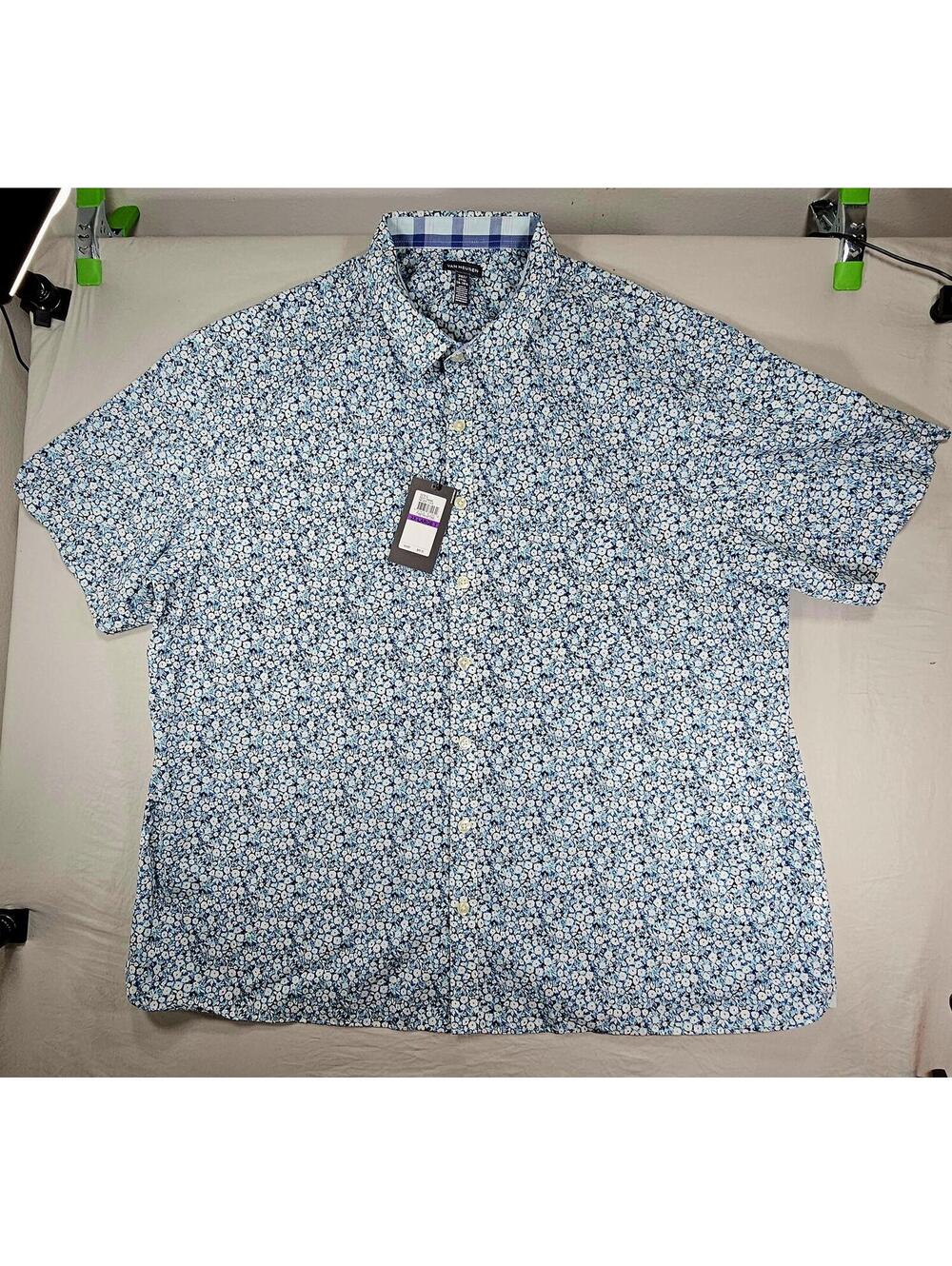 Van Heusen Never Tuck Floral Short Sleeve Shirt. Size 2XLT